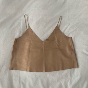 Zara Gold Suede Top
